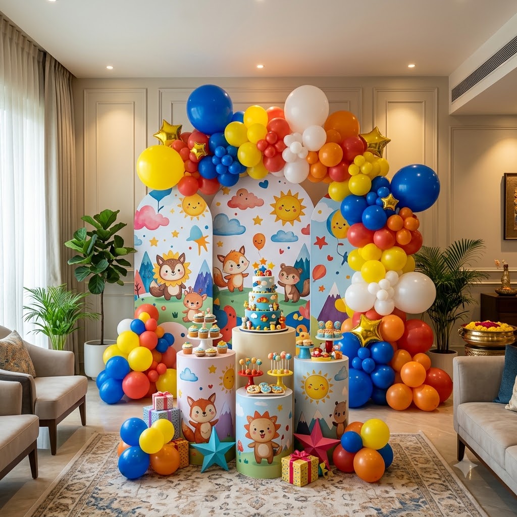 Cartoon theme balloon decoration for kids party
