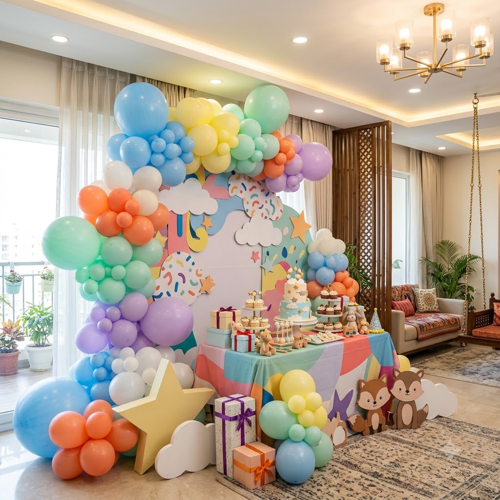 Kids birthday balloon decoration in chandigarh